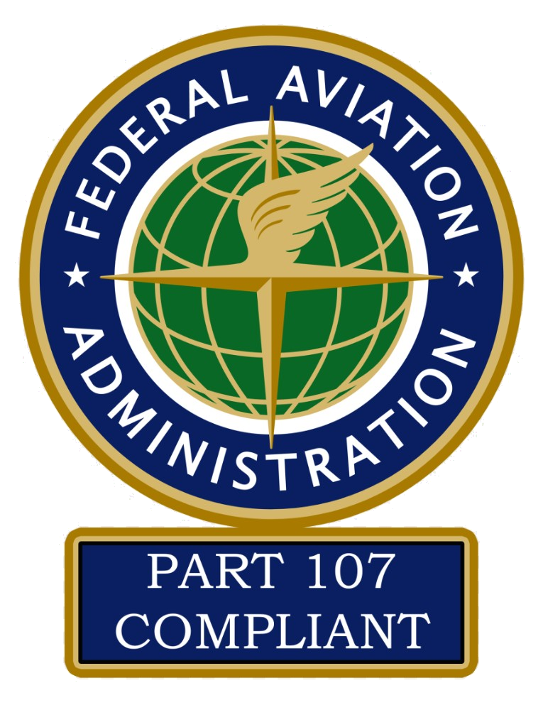 FAA Part 107 compliant commercial drone operations badge